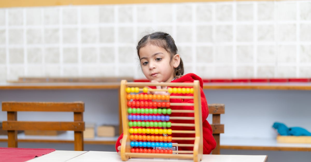 Children learning and playing in an early childhood education classroom