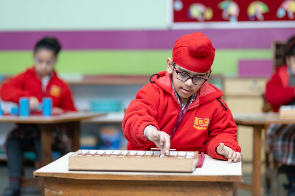 Young children enjoying learning through play in a fun classroom environment